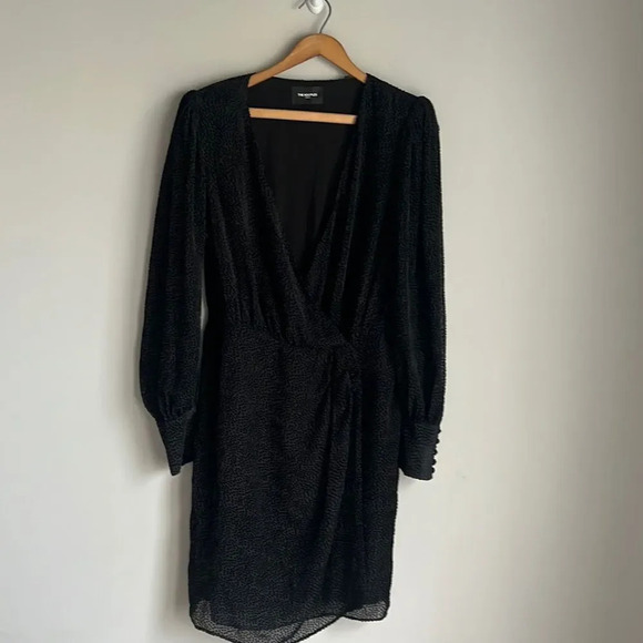 The Kooples SHORT BLACK DRESS WITH POLKA DOT PRINT - Picture 2 of 15